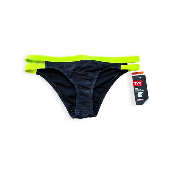 TYR Sandblast Cove Black/ Neon Green Bikini Bottom Women's Size S (4/6) - Picture 2 of 8